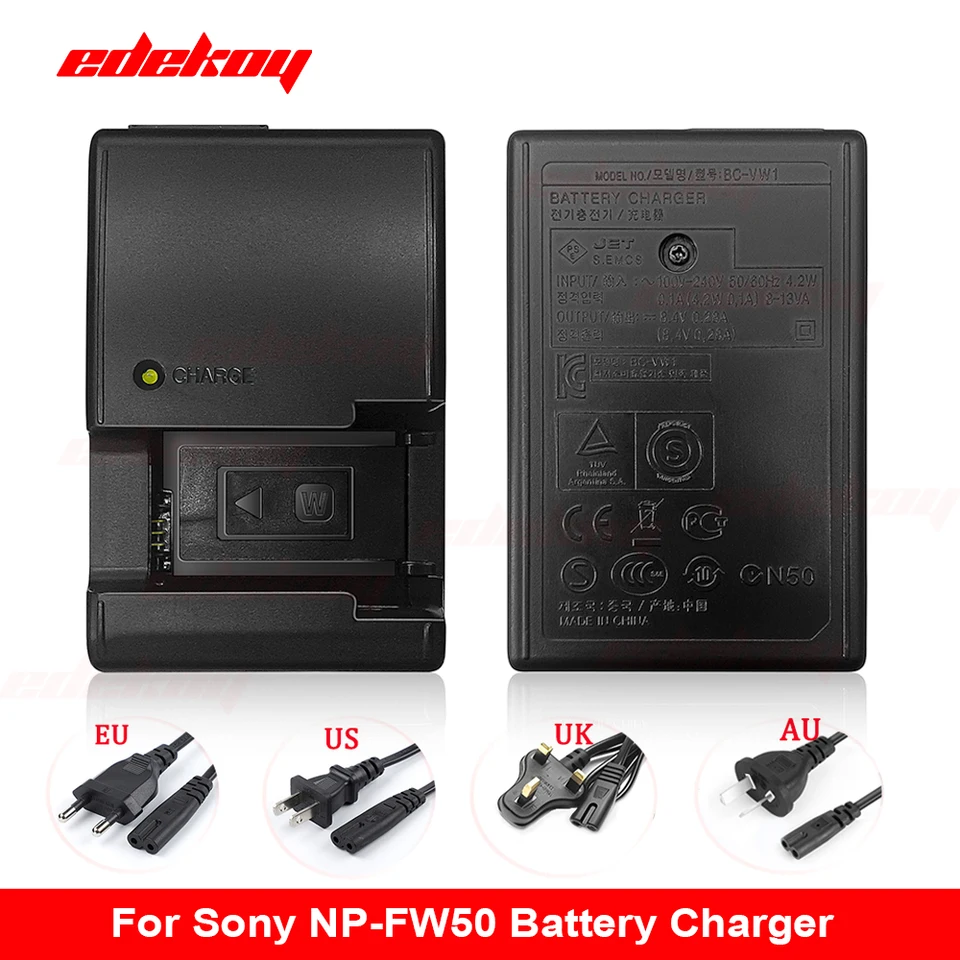 BC-VW1 Camera Battery Charger for Sony NP-FW50 Lithium Battery A7S
