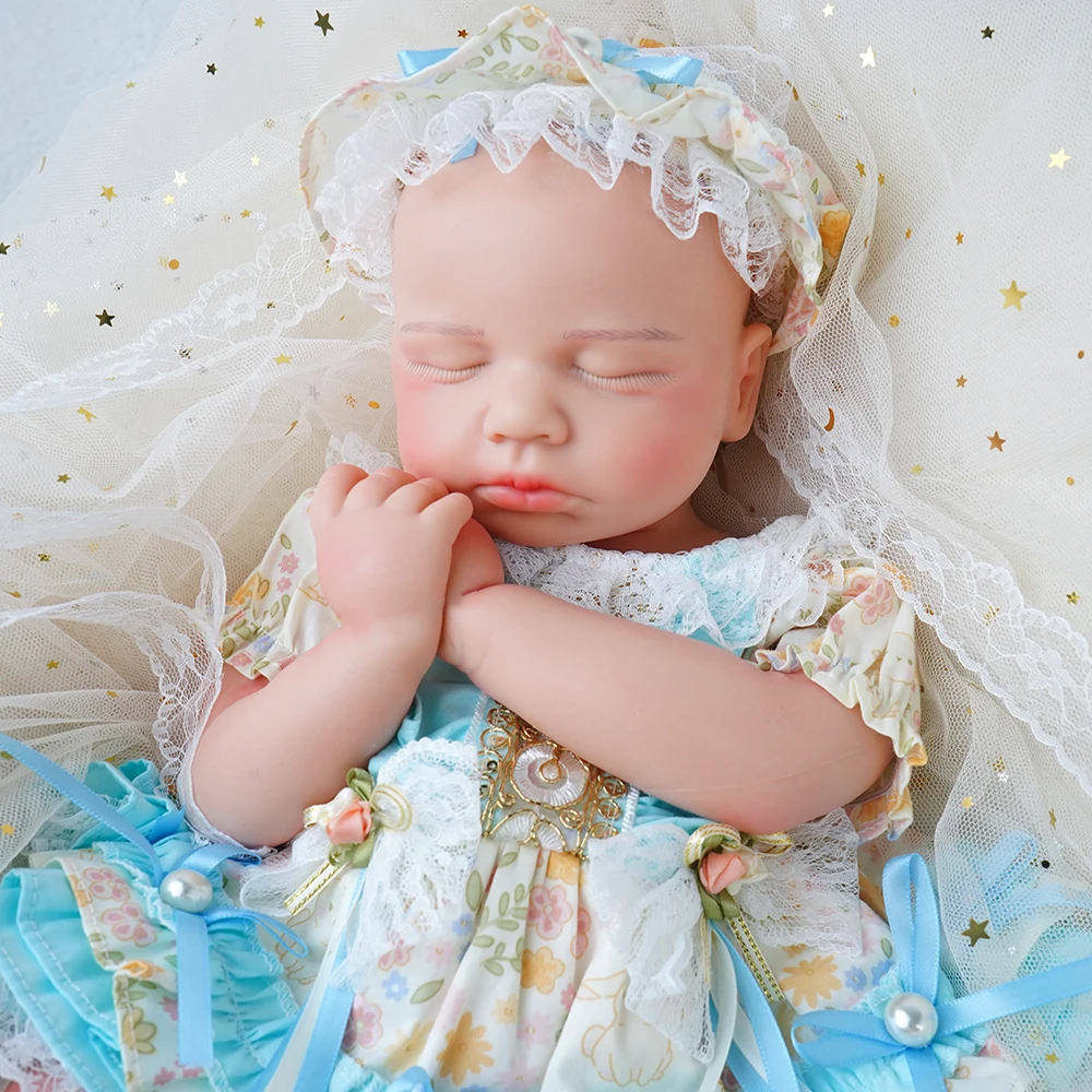 

Силиконовые куклы Reborn для маленьких девочек Loulou 18,9 дюйма 1:1, реалистичные моющиеся силиконовые куклы Bebe для новорожденных для обучения детей