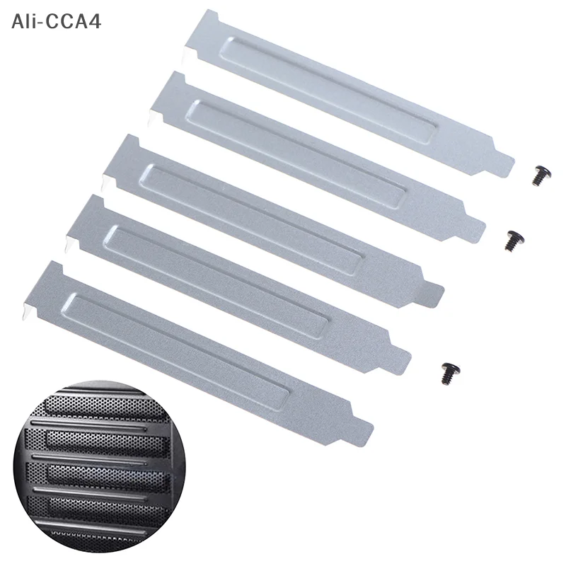 CCA4-5pcs 12cm Silver PCI Slot Cover PC Computer Case Dust Filter Blanking Plate