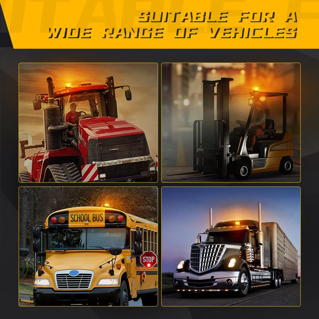 Car Truck Roof Top Warning Light LED Strobe Light Emergency Light Flashing Beacon With Magnetic Base For Security Auto 12V-80V