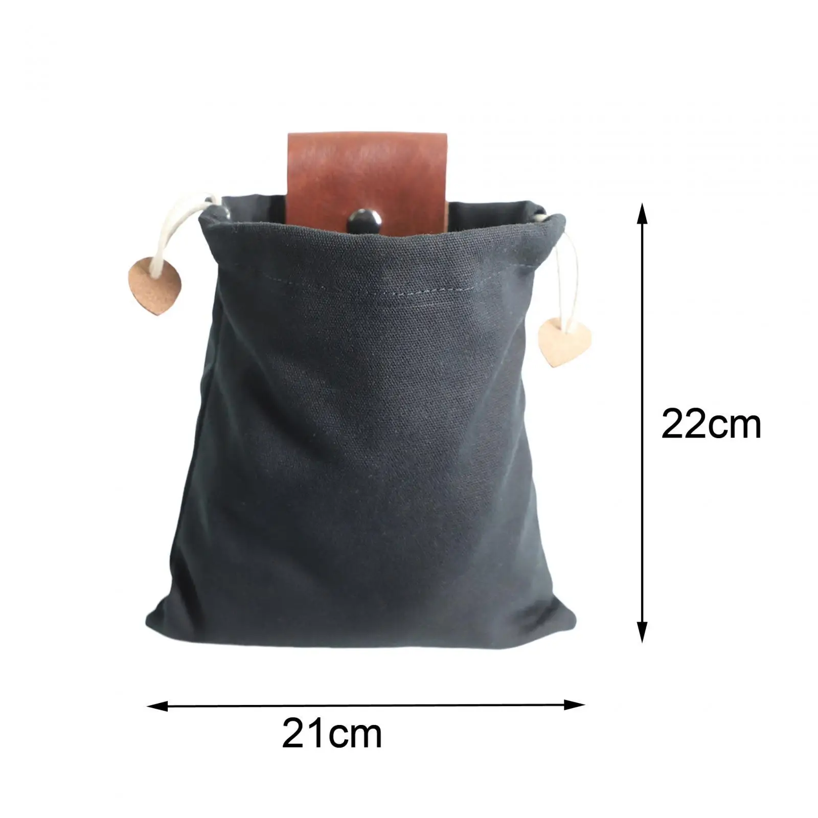 Durable Canvas PU Leather Foraging Pouch Foldable Drawstring Belt Bag Outdoor Fruit Vegetable Picking for Hiking