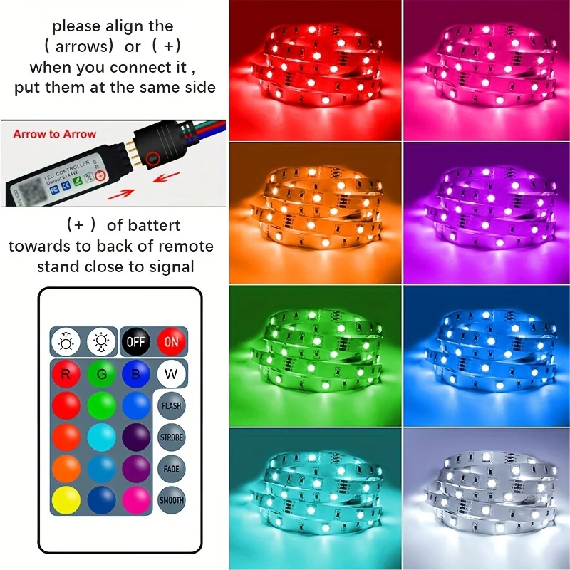 GreatWall LED Light Strip 5050 30leds/M RGB Flexible Tape+DC12V Adapter Set LED Light Strip APP Control Tape Lighting  Full Set