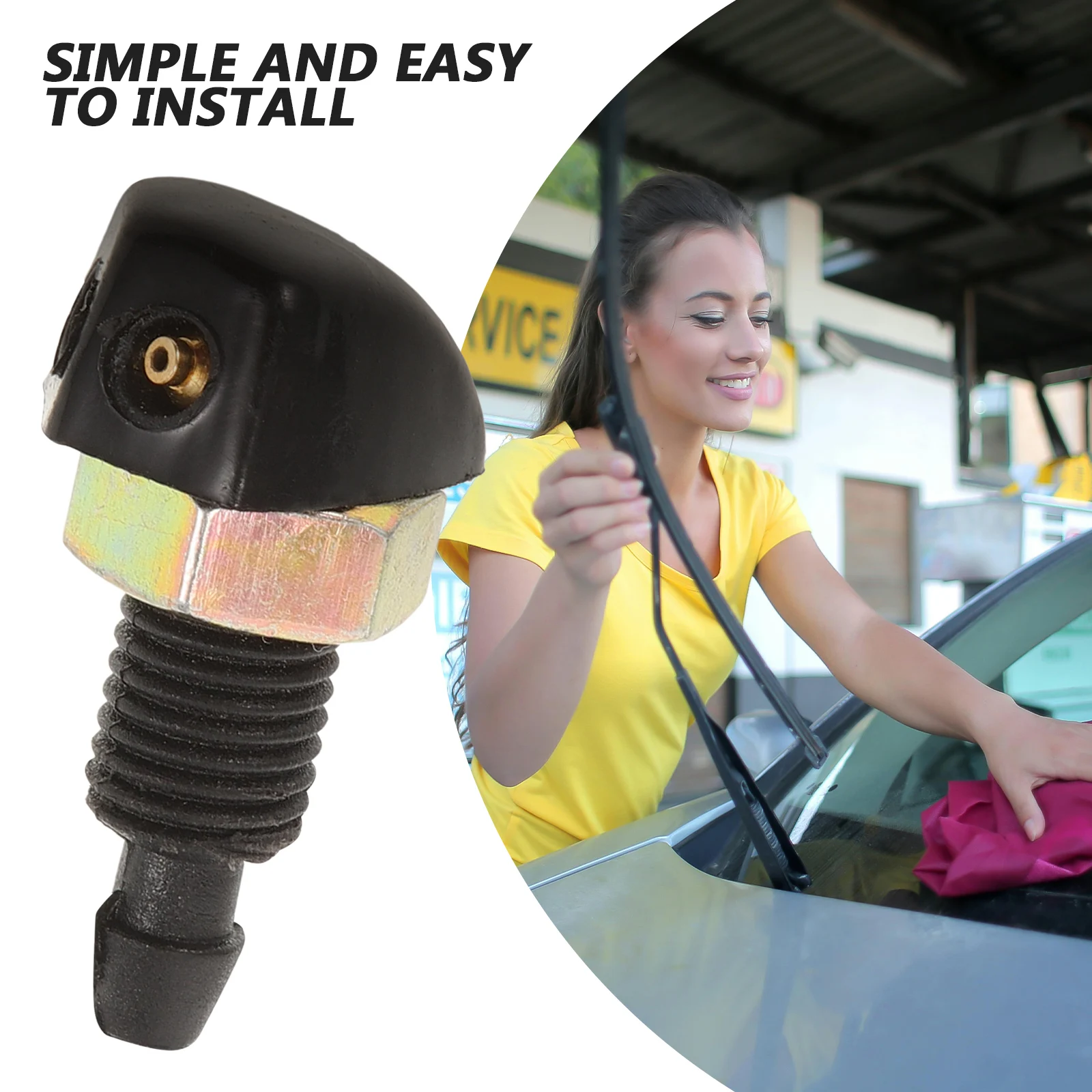 

Windshield Washer Nozzles Kit Copper Car Wiper Spray Fittings for Windscreen Washing Replacement Auto Supplies