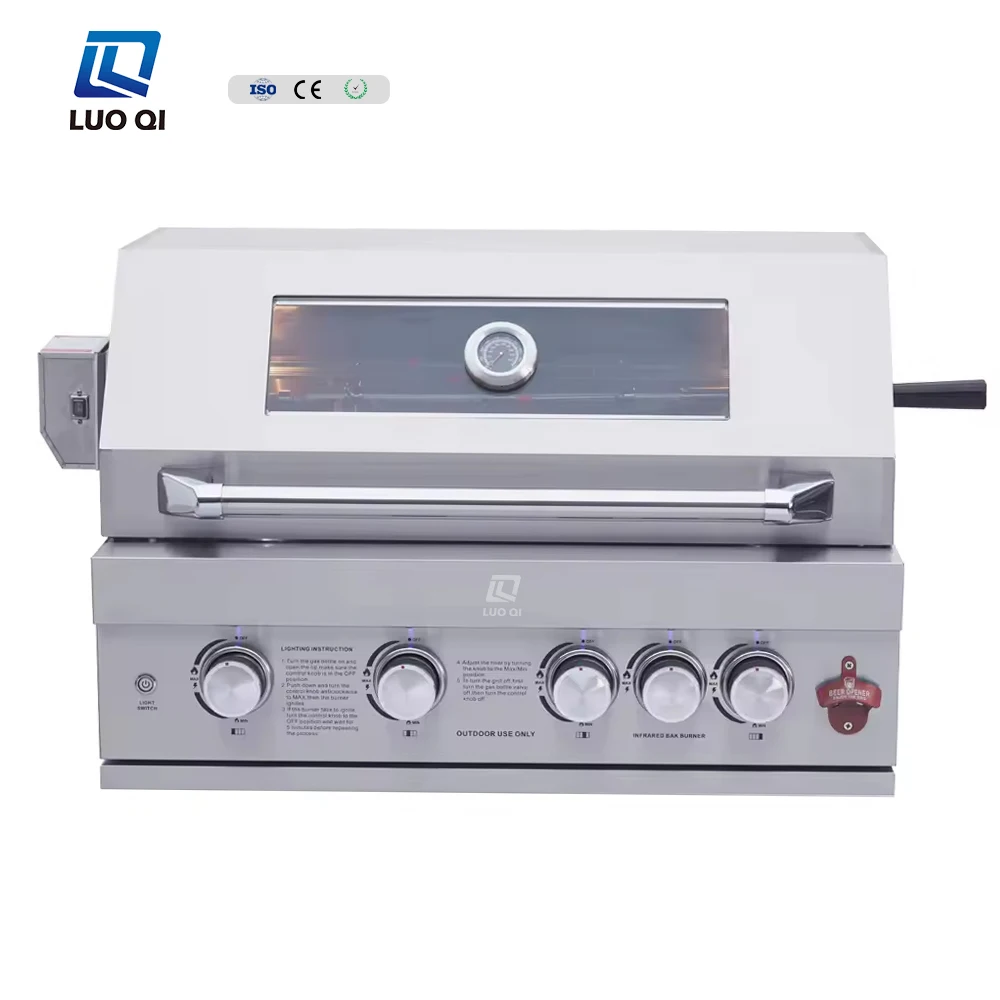 

High Quality Custom Burners Size Gas BBQ Grill Stainless Steel Outdoor Party Kitchen Freestanding Barbecue Grill