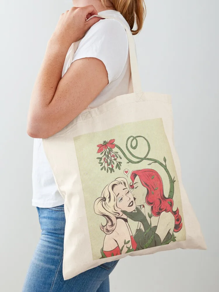 mistletoe kiss Tote Bag Shopper bag bags for women Women's handbag Handbags