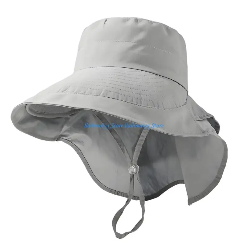 

573B Fashionable Wide Brimmed Sun Hat With Adjustable Chin Strap Breathble Fisherman Hat For Women Girl Camping