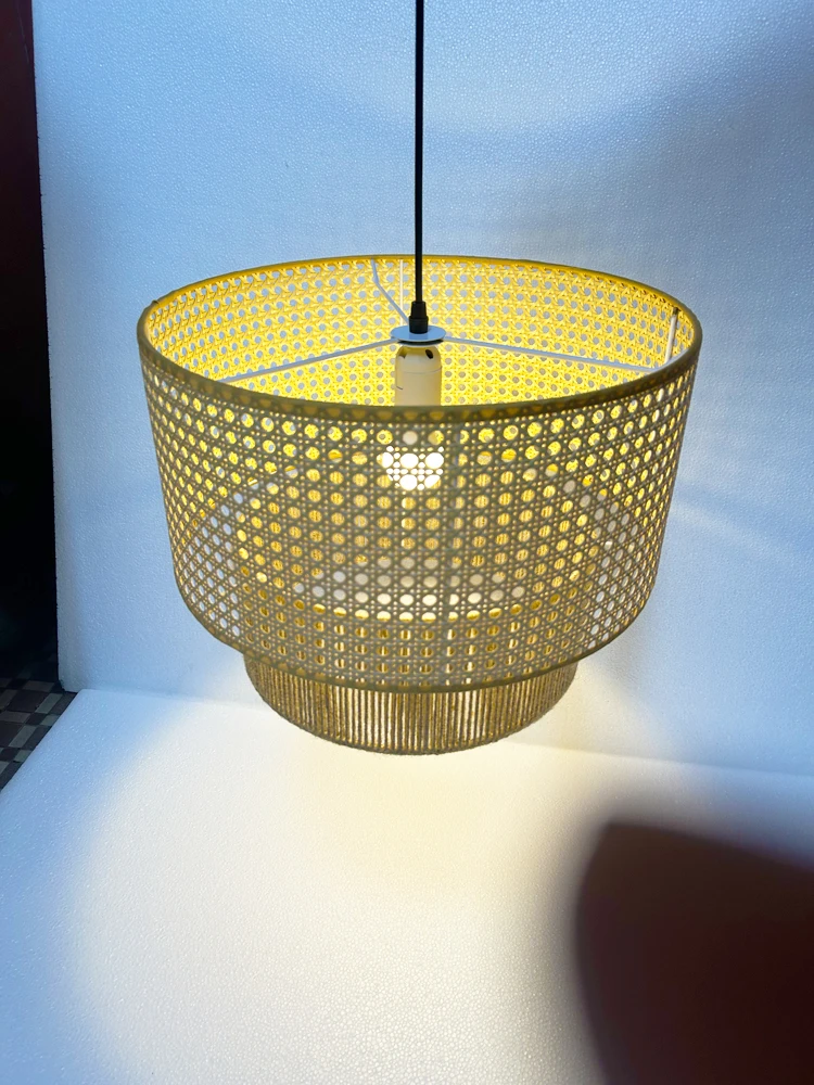 

Светодиодная потолочная люстра ваби-саби из ротанга, подвесной светильник ручной работы из пеньковой веревки в стиле бохо для ресторана, бара, кафе, гостиной, спальни