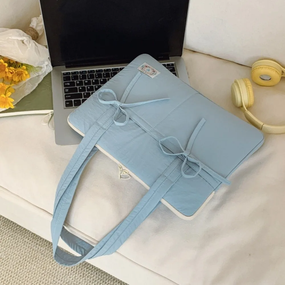Bowknot Laptop Sleeve Cover Bag Portable 14inch Computer Protective Case Shockproof Lightweight Notebook Sleeve Pouch