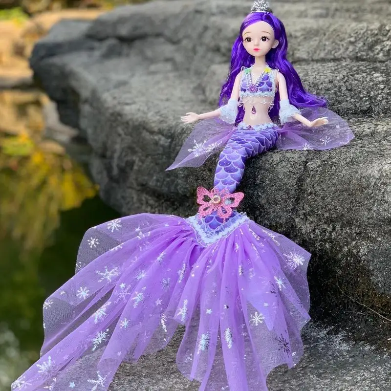 Little Mermaid Doll Movie Inspired Classic Fashion Doll Princess Movable Soft Exquisite Collection Little Mermaid Doll Christmas