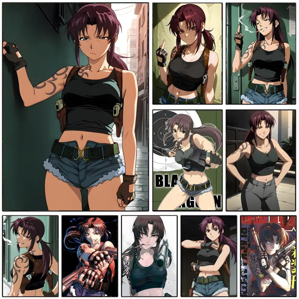 Action Anime B-Black Lagoon Revy Poster Wall Art Print Decorative Mural Home Decor Gift Unframed