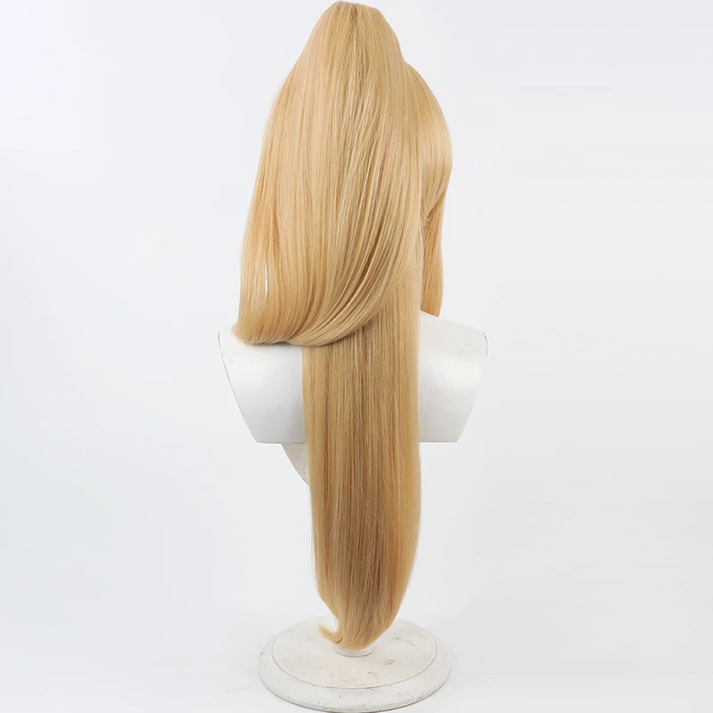 Juego Rupee Cosplay peluca Rupee luz dorada única cola de caballo peluca Cosplay peluca para Comicon fiesta adultos mujeres hombres