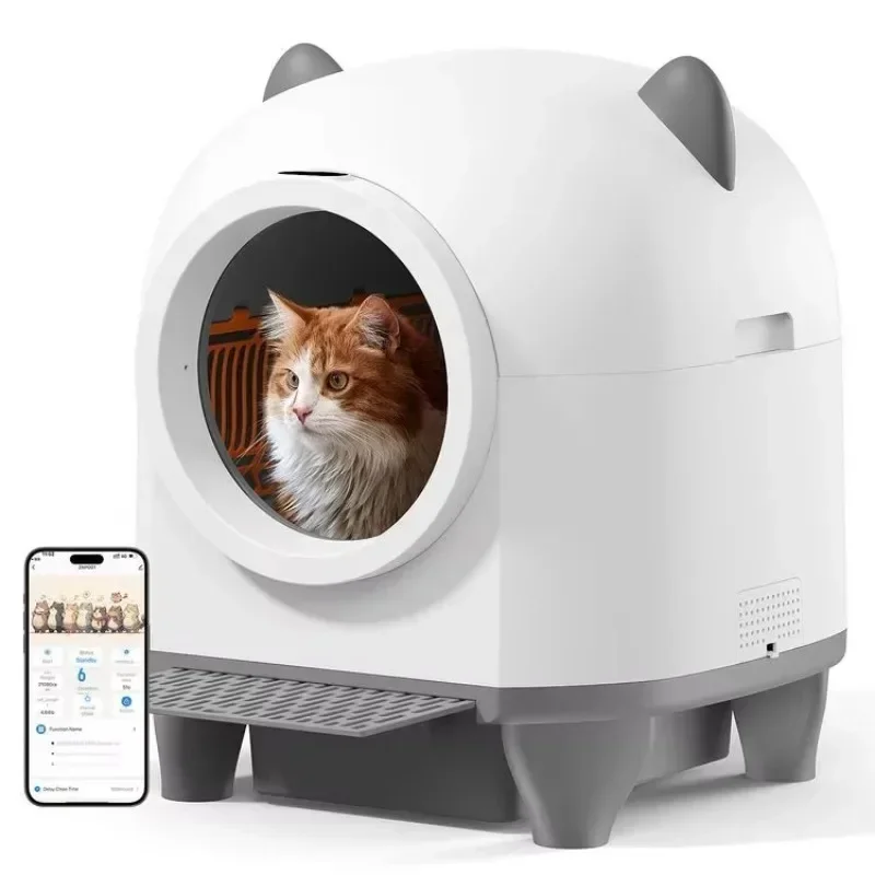 OEM Cat Litter Box Self Cleaning Smart Cat Litter Box Toilet Robot APP Control 80L Large Automatic Cat Litter Box Self-cleaning