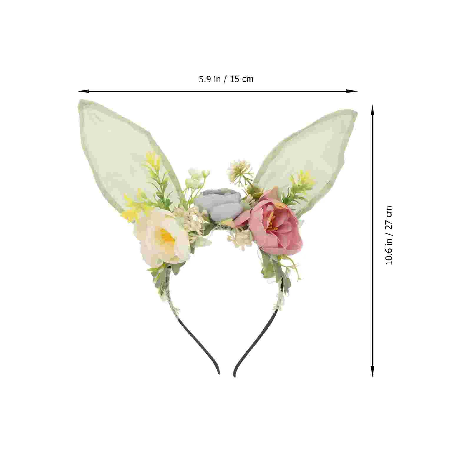 Orelha de coelho bandana doce crianças flor artificial hairhoop foto prop bebê headwear festa cosplay bandana coelho acessórios