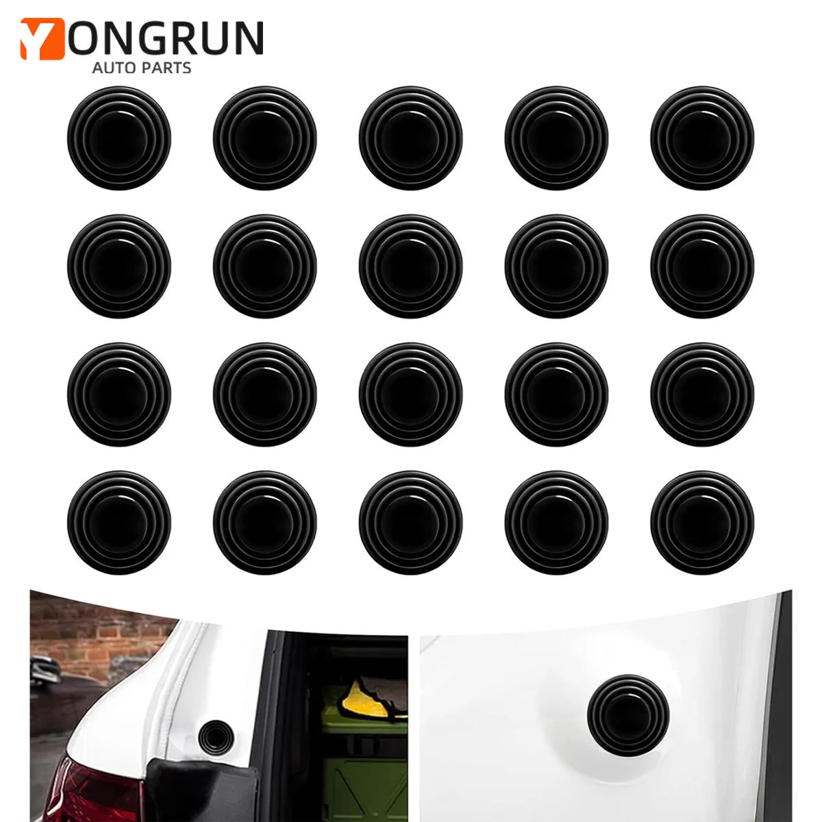

YONGRUN Универсальные черные силиконовые прокладки для дверей: амортизирующие, шумопоглощающие, звукоизоляционные аксессуары для экстерьера автомобиля