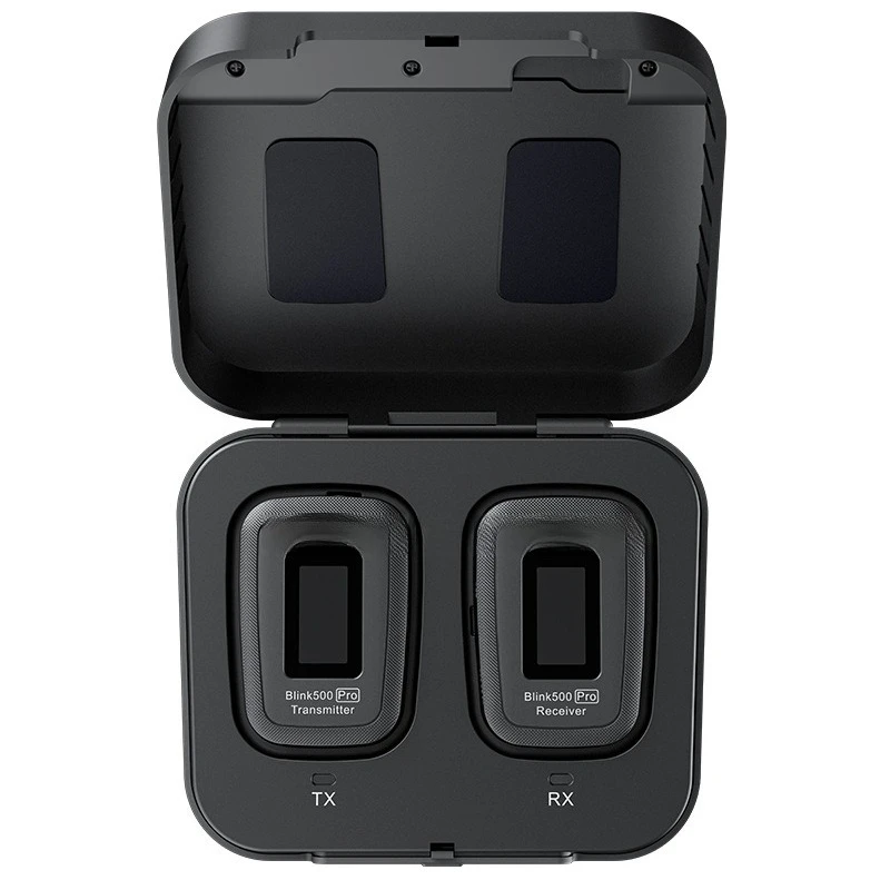 Wireless radio microphone, collar clip one to two camera video live microphone