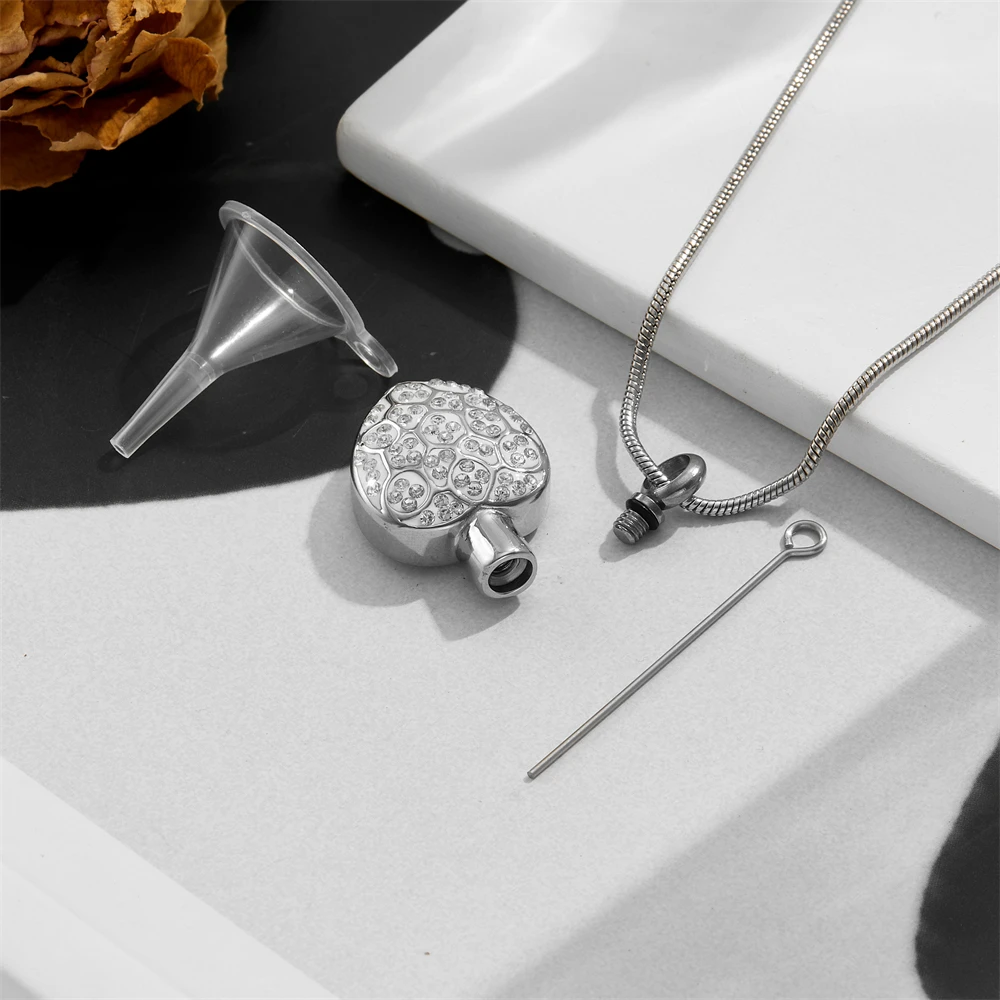 Cremation Necklace for Ashes Stainless Steel Pendant Ashes Holder Memorial Jewelry