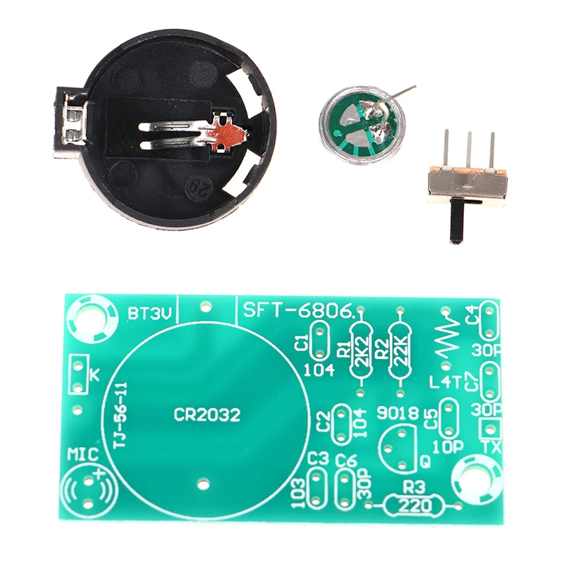 FM Stereo Radio Transmitter DIY Kit With Microphone DC 3V Soldering Practice