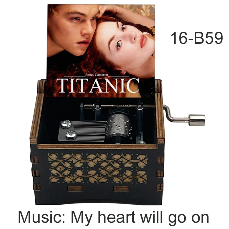 Famous Titanic Movie Wooden Music Box Love Romantic My Heart Will Go On Song Special Couple Girlfriend Anniversary Musical Gift