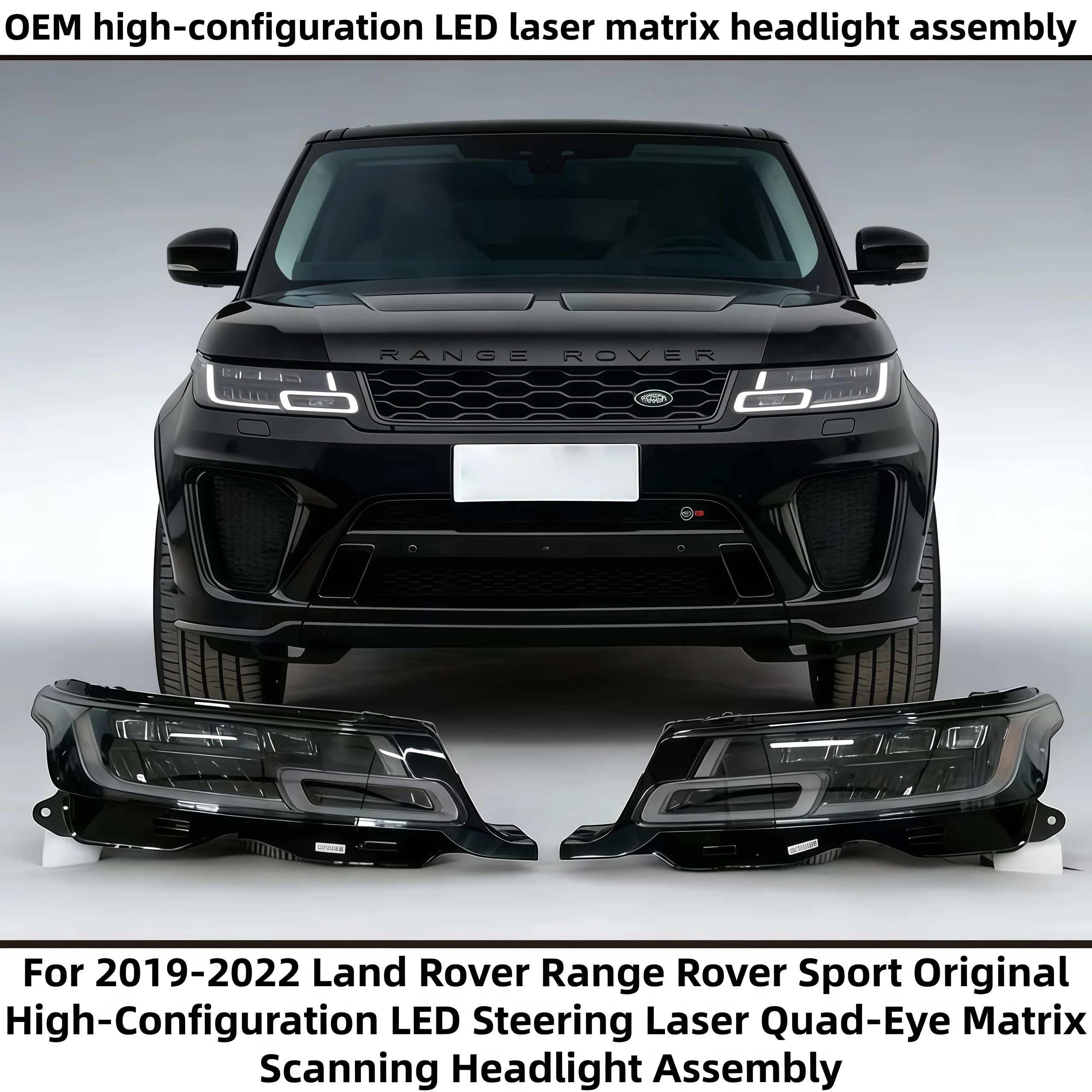 

For Land Rover 2019-2022 original Range Rover Sport new high-end four-eye matrix scanning headlight assembly plug and play