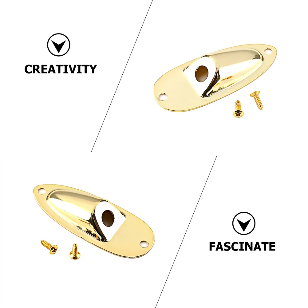 

1 set Jack Plate Replacement Wear-resistant Sturdy Golden Electric Accessory Output Guitar Part Practical Metal Durable Electric