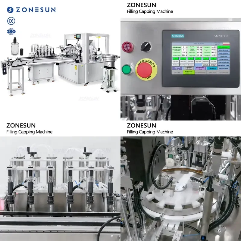 2026 CE ZS-AFC9B Full Automatic 6 Heads Monoblock Rotary Perfume Bottles Vacuum Liquid Filling Capping