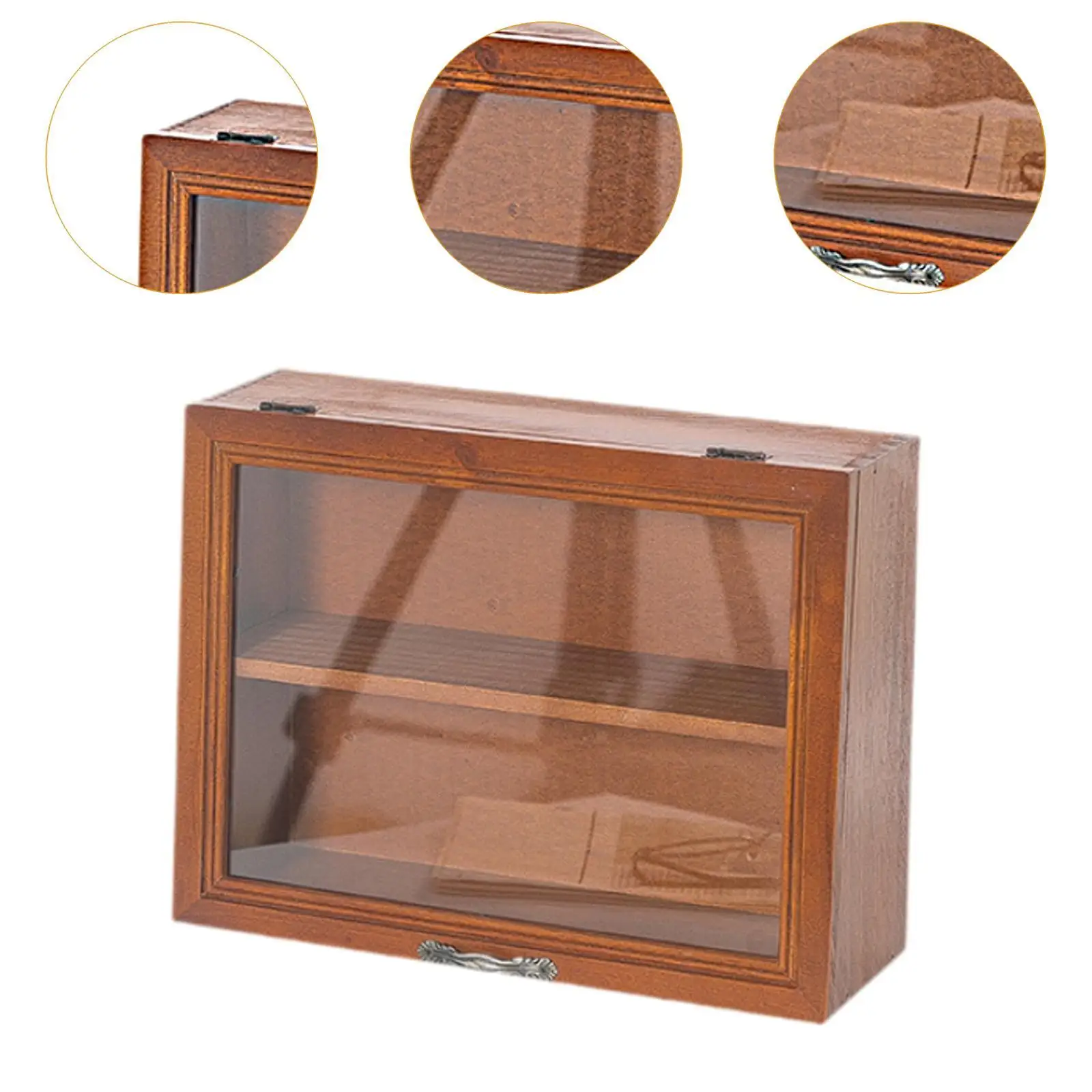 Wood Display Cabinet Desktop Display Box for Kitchen Cabinets Closets