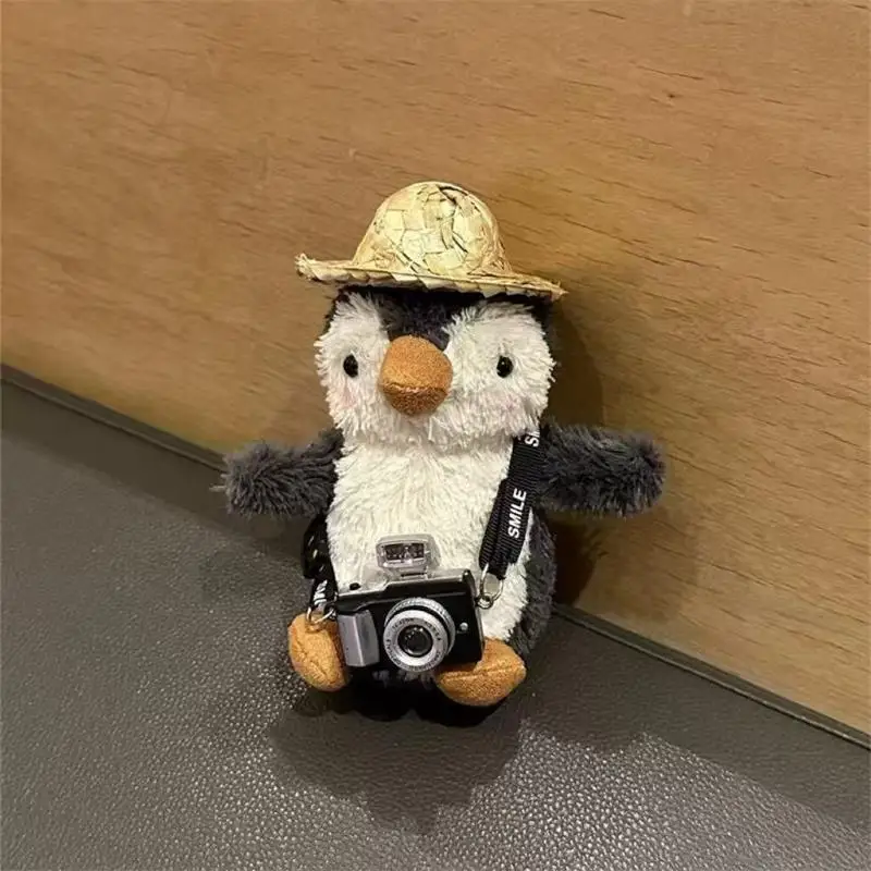 Dessin animé mignon pingouin en peluche poupée jouets porte-clés pendentif sac suspendus ornements sac à dos charme Girly porte-clés cadeau d'anniversaire de noël