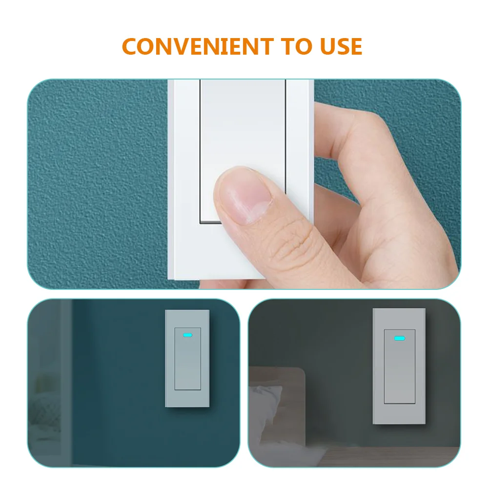 Single Pc Wall Switch Household Safety Paddle Home Supply Push Button Durable Sturdy Modern Design Multi-Function Light Bedside