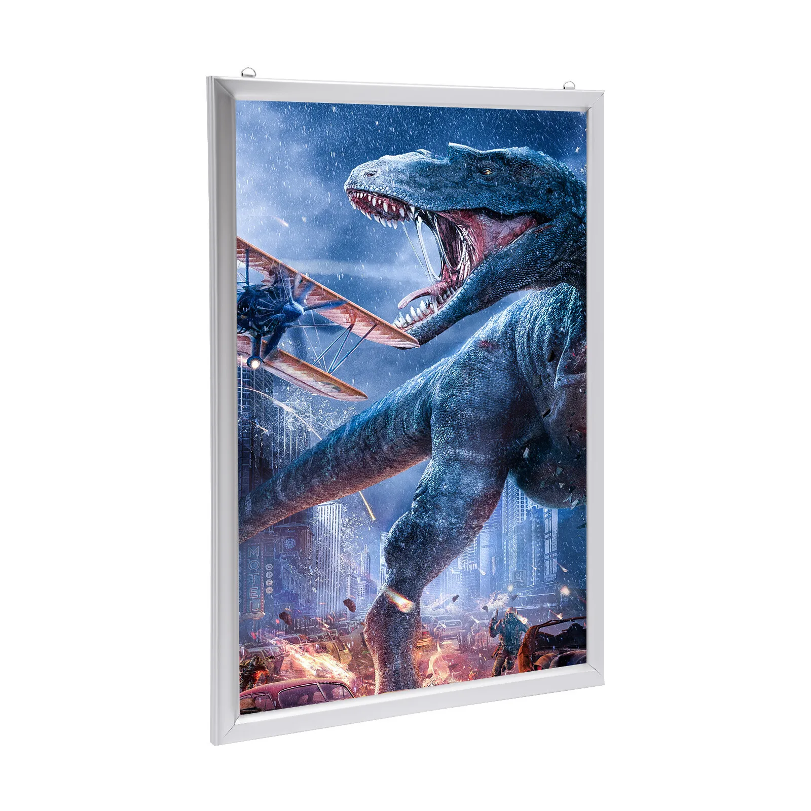 صندوق إضاءة LED مقاس 24 × 36 بوصة - حافظة عرض ملصق الفيلم من الألومنيوم مع حامل جداري لمعرض مسرح البيع بالتجزئة