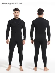 Traje de buceo de neopreno para hombre, traje de baño de cuerpo completo con cremallera frontal, mantiene el calor, surf, esnórquel, kayak, 3mm