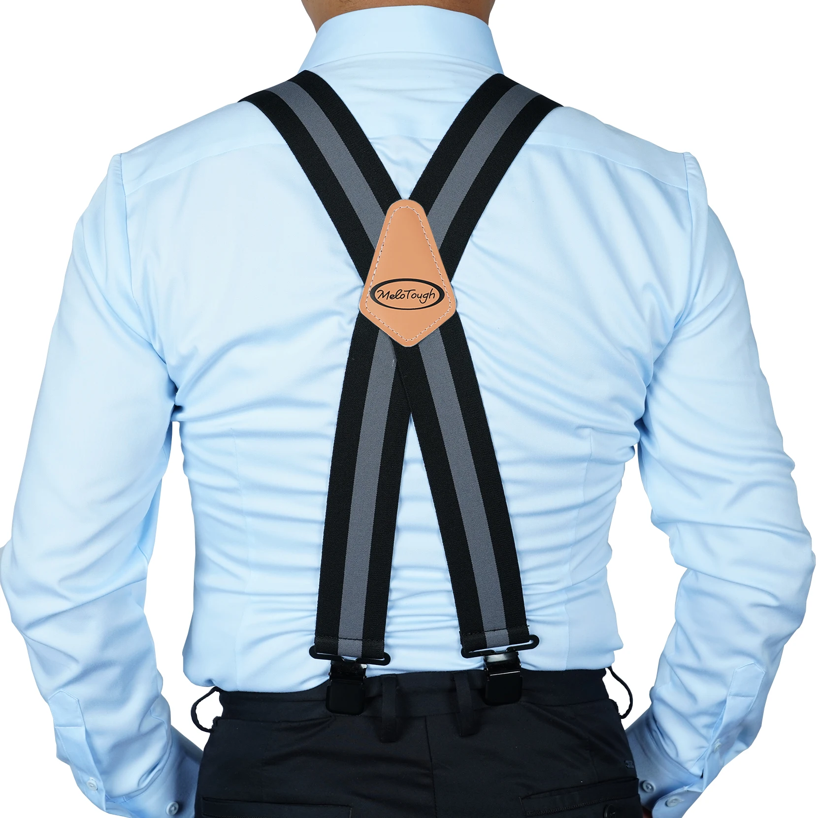 MELOTOUGH Suspensórios Masculinos Totalmente Elásticos 2 Polegadas de Largura X Voltar Suspensórios de Trabalho Pesados Suspensórios de Cinto de Ferramentas Homem Suspender