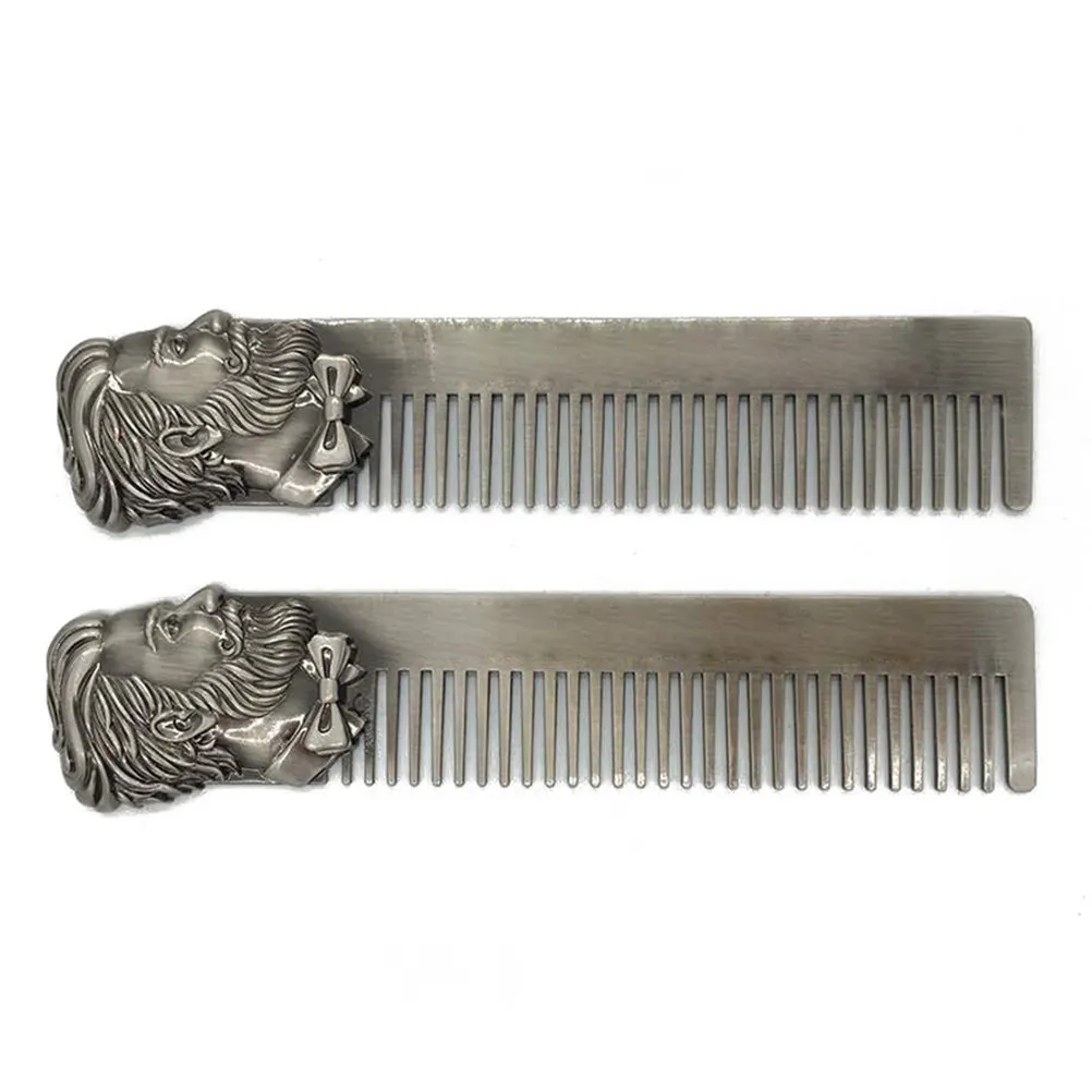1Pcs Solid Stainless Steel Beard Comb Men Double Sided Hair Mustache Styling Grooming Tool Fade Resistant Scalp Safe