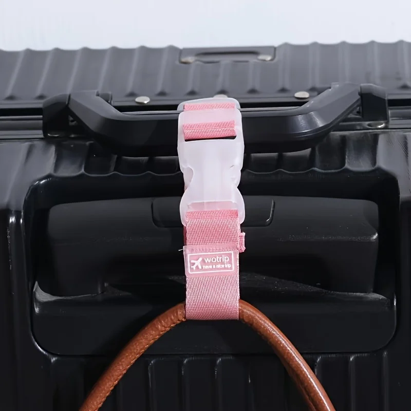 

2pcs Colorful Nylon Luggage Strap, Adjustable Travel Suitcase Belt with Release Buckle, Easy To Carry, Practical for Car