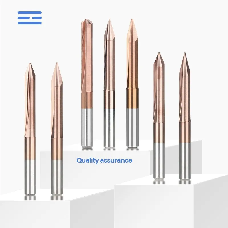 V Shape End Mill 3.175mm Shank Milling Cutter 20,30,45,60,90 Degrees 2 Flute Engraving Bit Router Bit CNC Carving Bit
