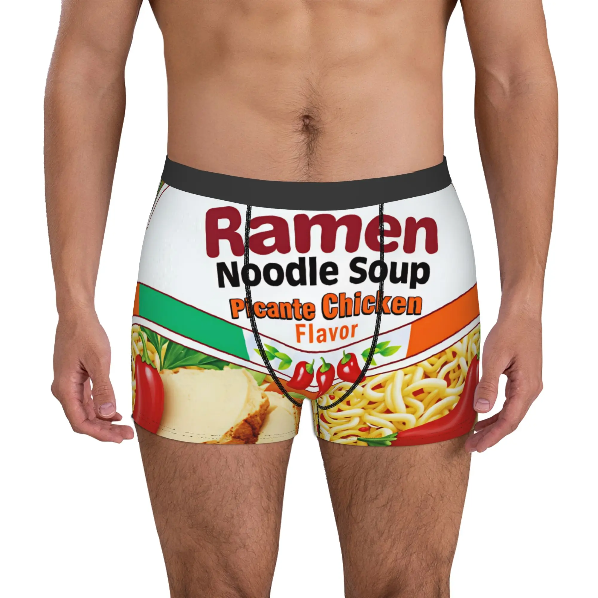 

Quick Drying Instant Noodle Cartoon Boxers Shorts Mens Briefs Underwear Fashion Underpants
