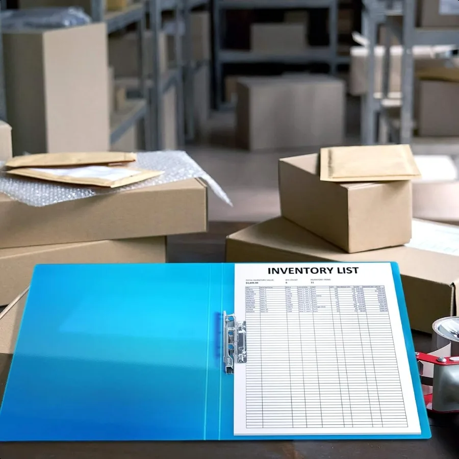 펀치 클램프 바인더 4팩 다양한 색상 링 바인더 100장 레터 사이즈 문서 보관 8.5x11 폴더 금속 클립 포함