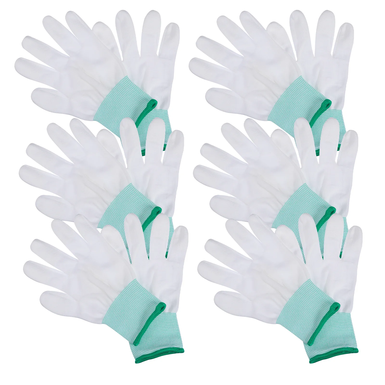 10 أزواج من قفازات الأصابع المطلية بالبولي يوريثان من النايلون المقاوم للاهتراء ورقيقة قابلة للتنفس لإصلاح السيارات والبستنة والعمل الواقي