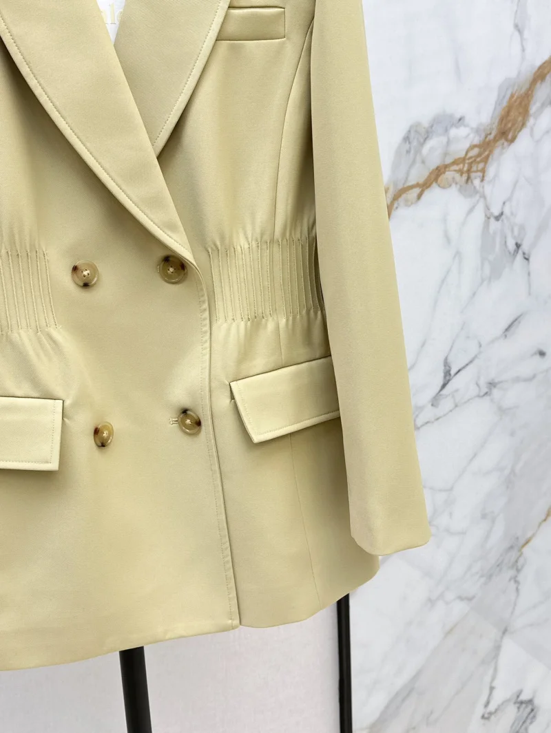 Manteau imbibé à double boutonnage pour femme, style britannique exquis, haut à la mode, nouveau, automne, 2024