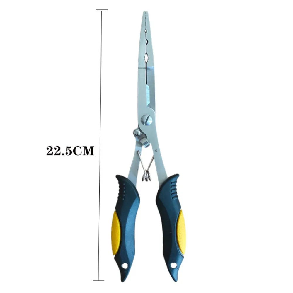 ZK30 Multi-functional Luya Pliers Stainless Steel Fishing Pliers Fishing Accessories Fish Mouth Pliers Hook with Rubber Handle