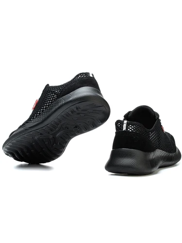 Imagen 2 del producto Zapatos de trabajo transpirables para hombre, zapatos de seguridad de verano, zapatillas protectoras ligeras, zapatos de seguridad con punta de acero, botas a prueba de pinchazos