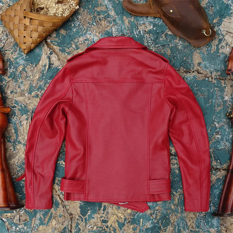 Jaet da donna in morbida pelle di agnello leggera con cintura in vita e cerniera diagonale modello elefante Premium Quali eepskin
