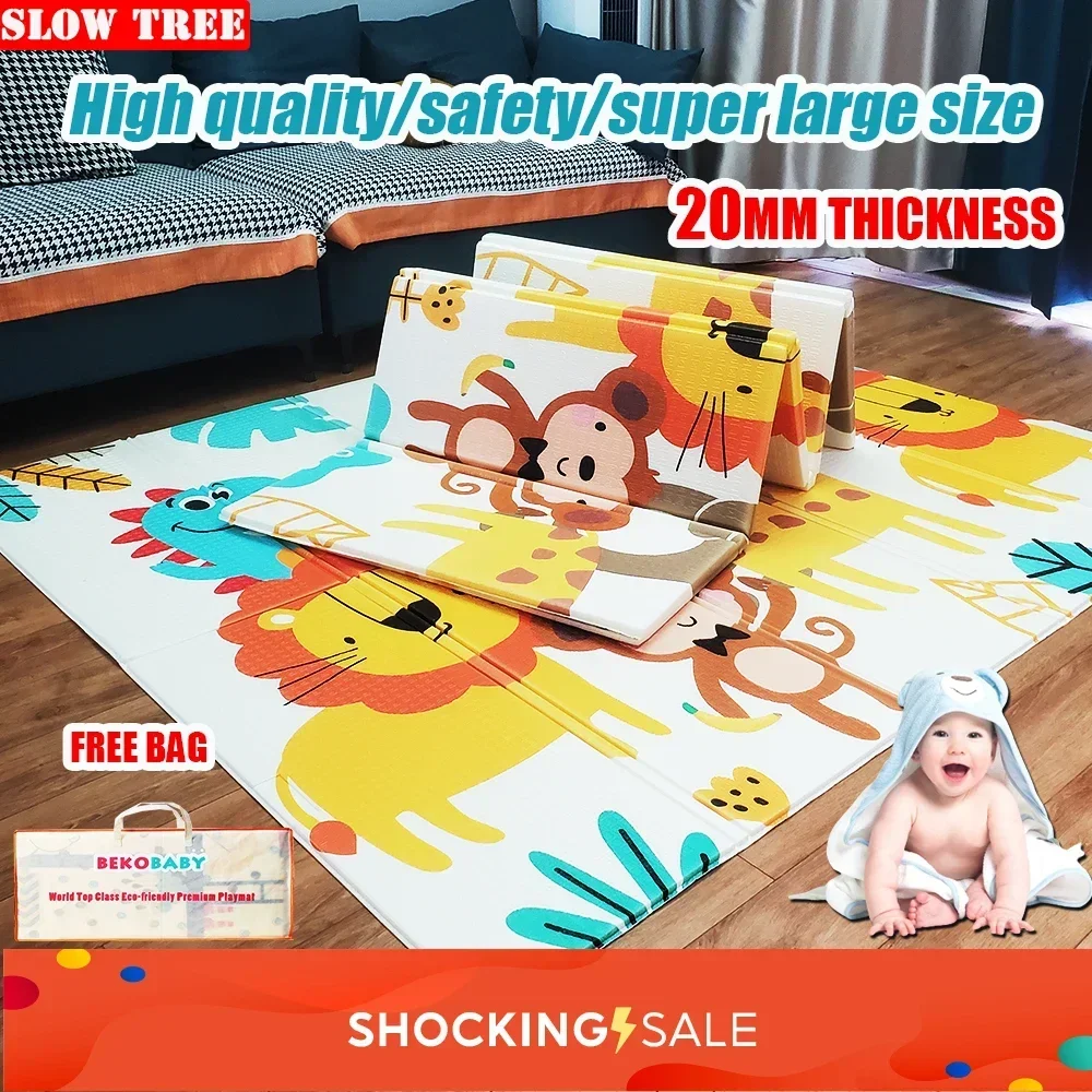 200cm*180cm XPE Baby Play Mat  Kid Folding Crawling Mat Baby Carpet Non-slip Puzzle Game Playmat Baby Rug Educational Toy Gift