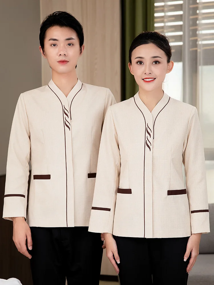 

Рабочая одежда для уборщиков отелей: лонгслив для осенне-зимнего сезона, для персонала больниц, уборщиков гостиничных номеров, уборщиц общежитий и уборщиц общих мест.