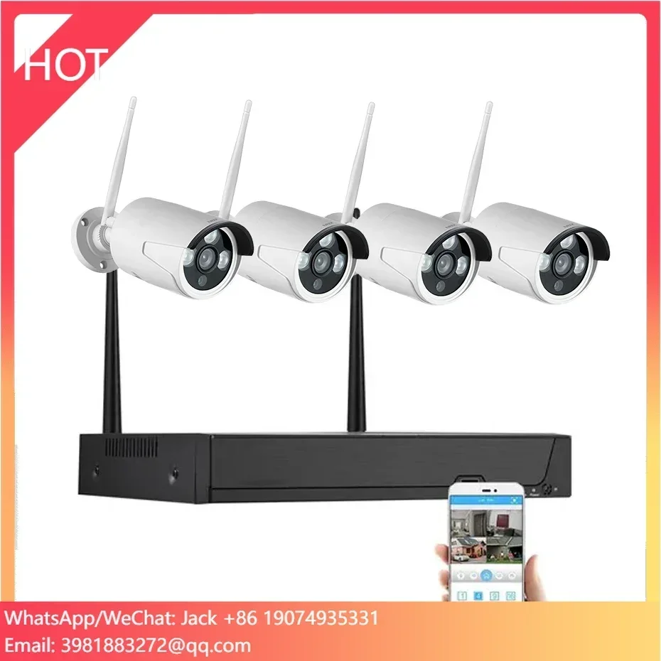KERUI HD 1080P 2MP 4CH Wireless NVR Security Camera System Outdoor IR-CUT CCTV Video Surveillance Kit Home Security IP Camera
