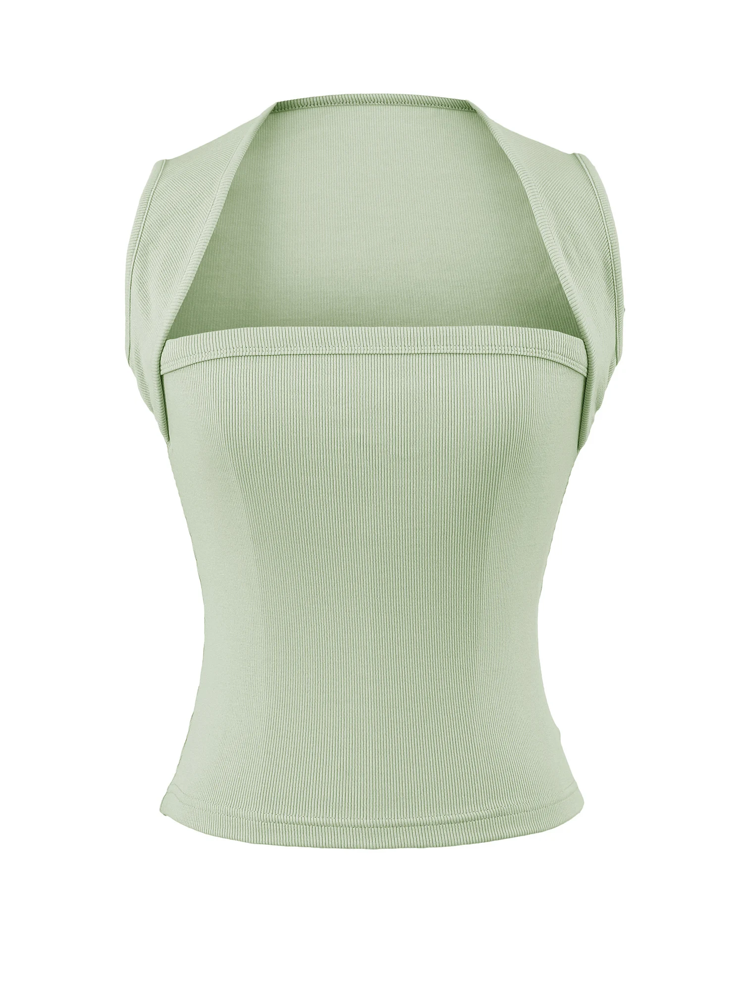 American Sexy Slimming Vest Shoulder Wrap Waist Inward Short Sleeveless Square Collar Women's Fashionable Body Shaping Top