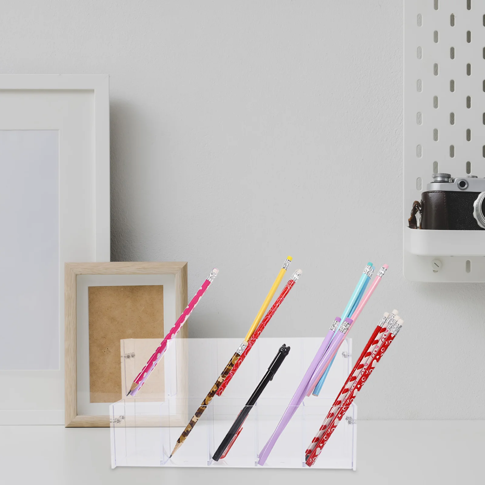 حامل قلم أكريليك رف عرض أدوات مكتبية منظم قلم تحديد شفاف حامل تخزين قلم رصاص منظم للاستخدام المكتبي المكتبي