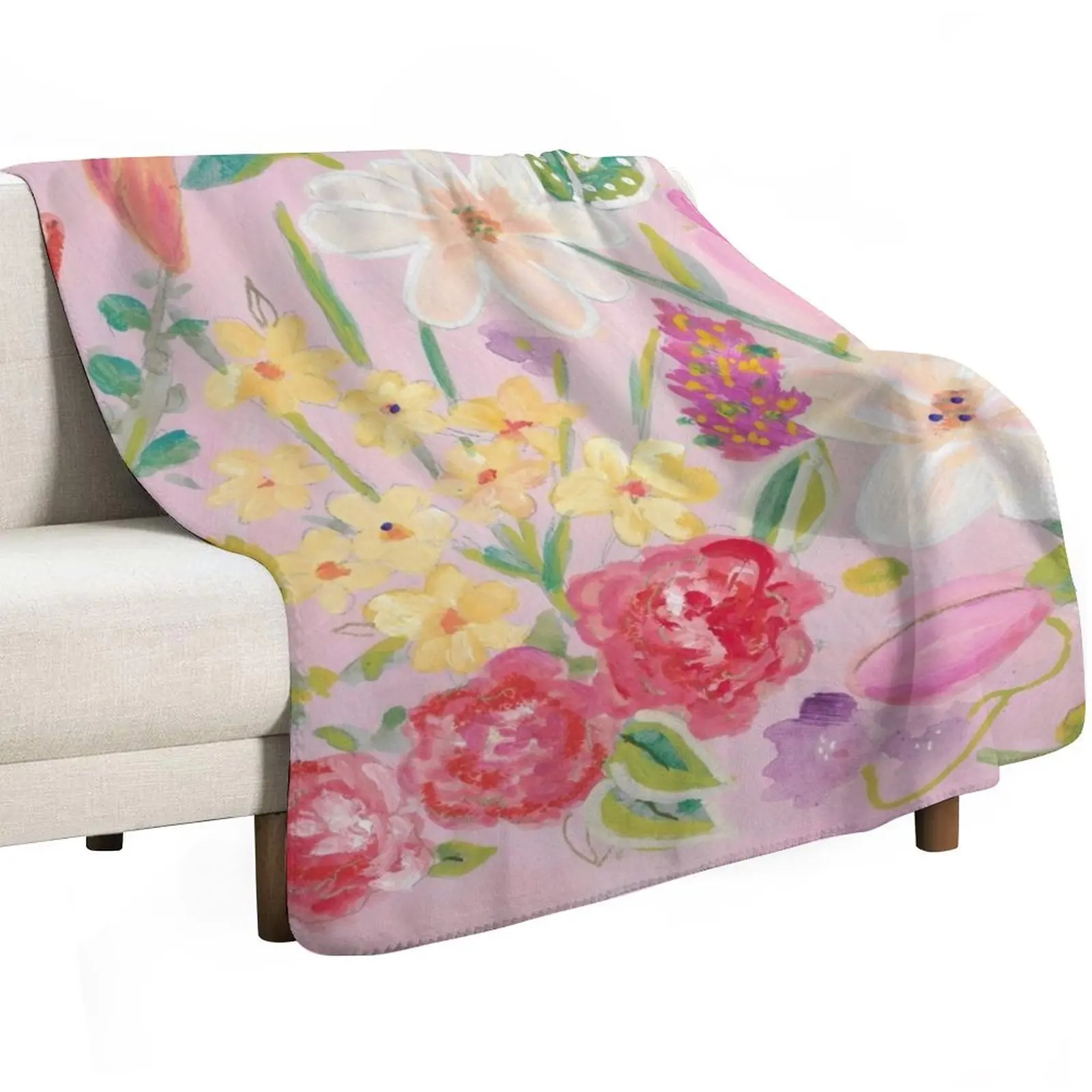 Pink Posies Throw Blanket for babies manga Blankets For Baby Blankets For Sofas sofa bed Thermal Blankets