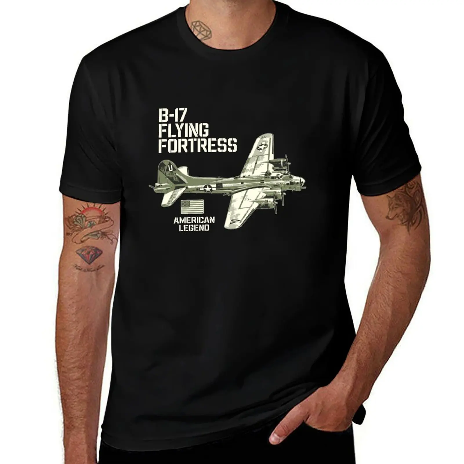 

B-17 Flying Fortress Aircraft USAF Plane American Legend T-Shirt cotton t shirt pack cotton t shirt man T-Shirt