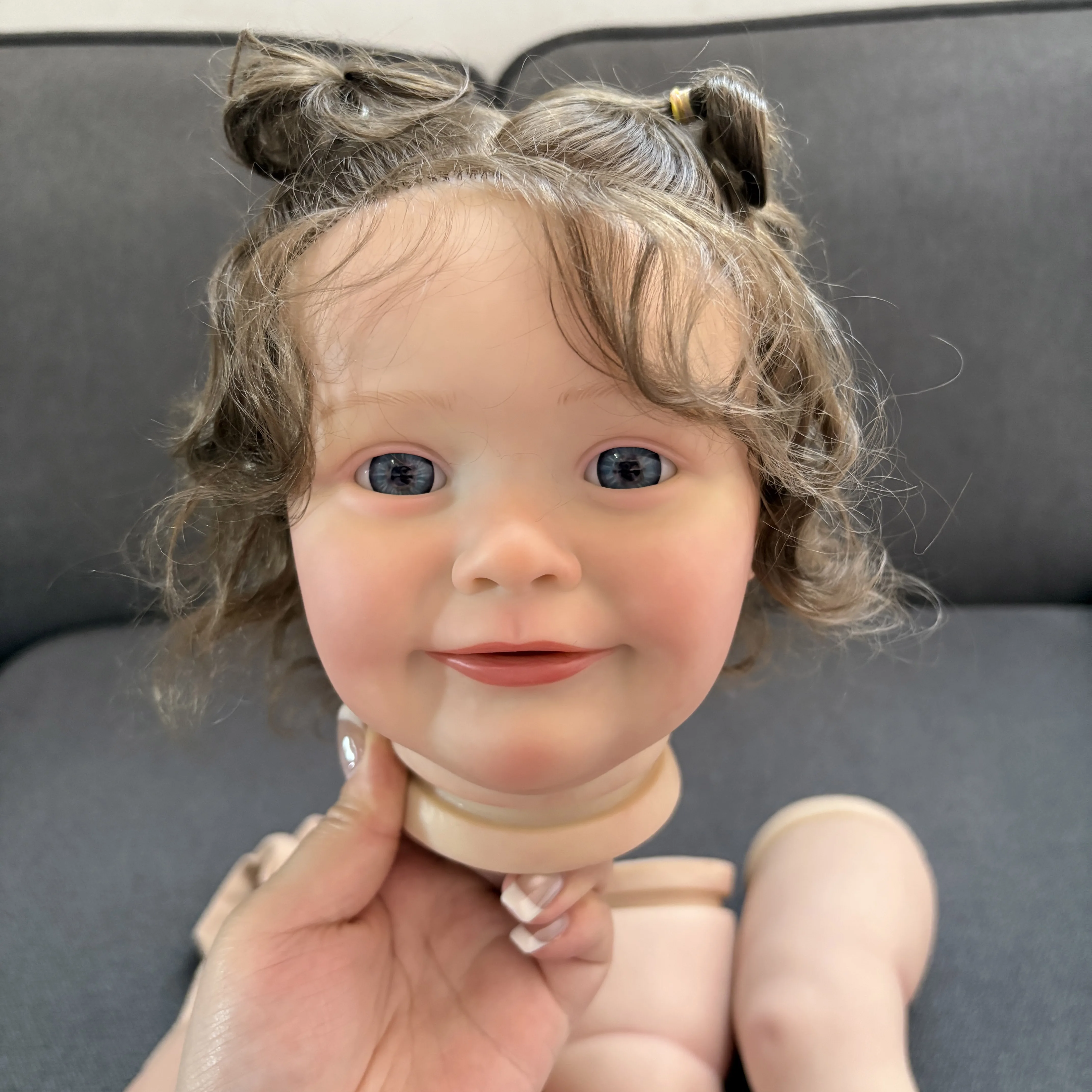 24inch Zoe Hand Root Curly Hair Awake Reborn Doll Kit Unfinished Lifelike Multiple Layers Painting Doll Parts DIY Children toys
