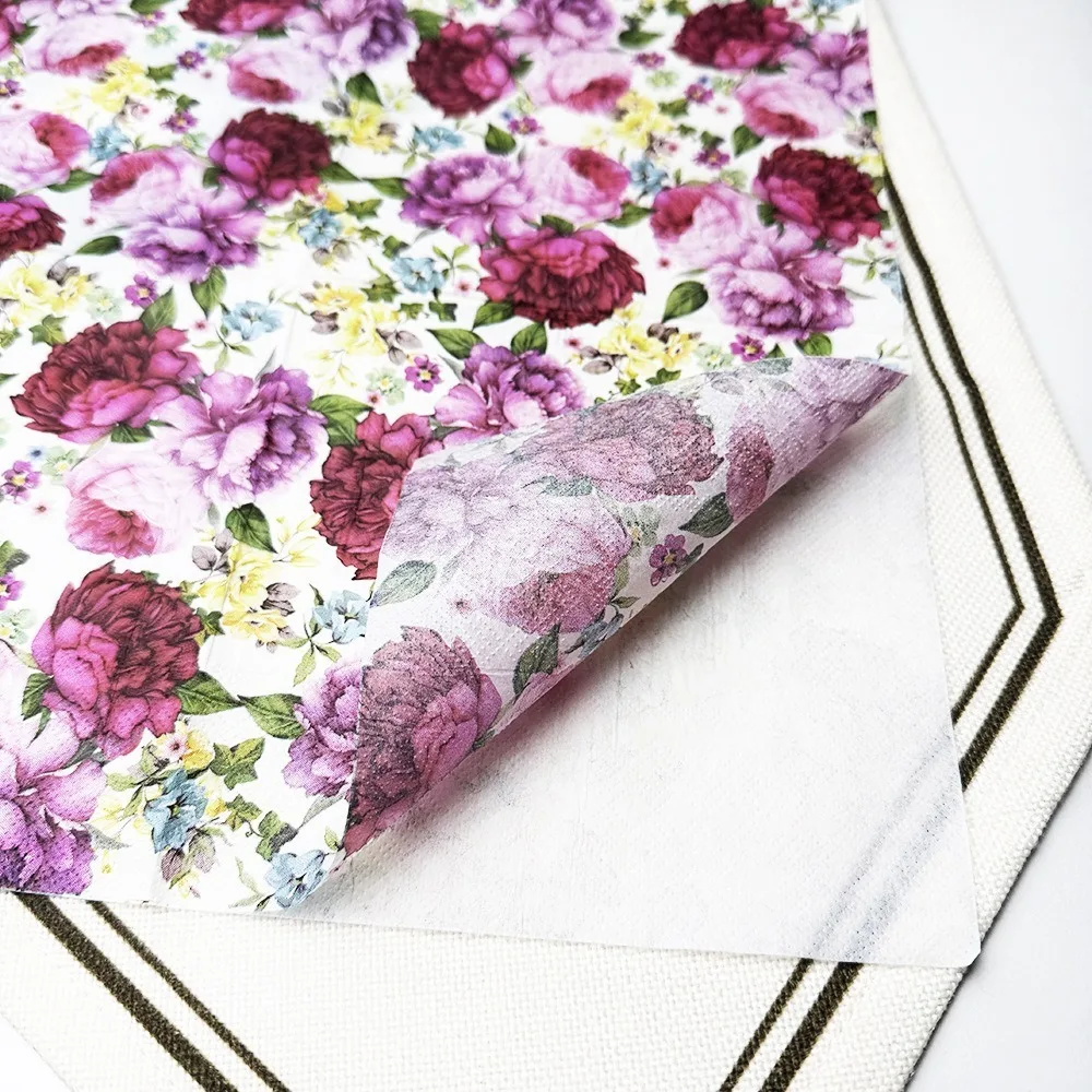 2 confezioni di tovaglioli di carta usa e getta creativi con fiori, tovaglioli floreali colorati, tovaglioli di carta quadrati, morbidi, per feste di Natale